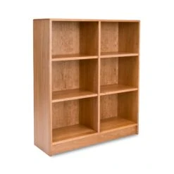 Custom Contemporary Wide Open Shelf Bookcase - Solid American Hardwood