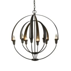 Double Cirque Flower Blossom Chandelier - Hand-Crafted Metal Lighting