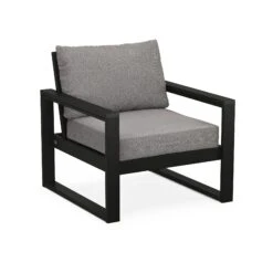 POLYWOOD EDGE Club Chair: Modern All-Weather Deep Seating 10 POLYWOOD EDGE Club Chair: Modern All-Weather Deep Seating -VERMONT WOODS EDGE Club Chair 4601X BL145980 Black Grey Mist