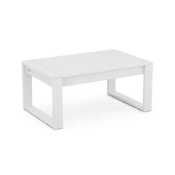 POLYWOOD EDGE Modern Outdoor Coffee Table -VERMONT WOODS EDGE Coffee Table 4609WH White