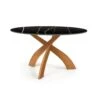 Entwine Round Sintered Stone Dining Table with Sculptural Wood Base 1 Entwine Round Sintered Stone Dining Table with Sculptural Wood Base -VERMONT WOODS Entwine Round Sintered Stone Top Table