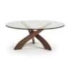 Copeland Entwine Round Coffee Table - Statement Collection 2 Copeland Entwine Round Coffee Table - Statement Collection -VERMONT WOODS Entwine Walnut Round Glass Top Coffee Table