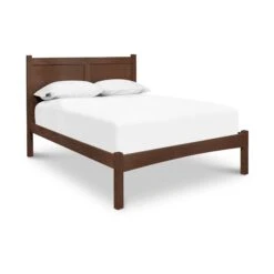 Solid Hardwood Low Footboard Bed - Essex Modern Classic Panel Bed 17 Solid Hardwood Low Footboard Bed - Essex Modern Classic Panel Bed -VERMONT WOODS Essex Panel Bed Low Footboard Queen 48 High Natural Walnut