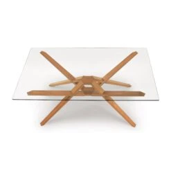 Copeland Exeter Rectangular Glass Top Dining Table -VERMONT WOODS Exeter Cherry Glass Top Rectangular Table 2