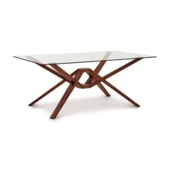 Copeland Exeter Rectangular Glass Top Dining Table -VERMONT WOODS Exeter Cherry Glass Top Rectangular Table 42x72 Cognac Cherry