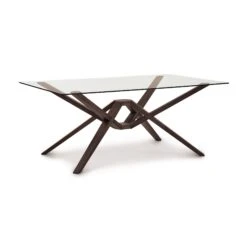 Copeland Exeter Rectangular Glass Top Dining Table -VERMONT WOODS Exeter Cherry Glass Top Rectangular Table 42x72 Smoke Cherry