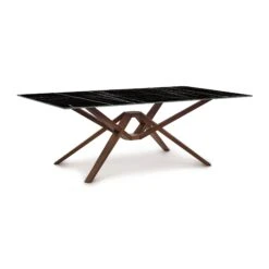 Copeland Exeter Sintered Stone Top Dining Table 18 Copeland Exeter Sintered Stone Top Dining Table -VERMONT WOODS Exeter Sintered Stone Top Table 48x84 Natural Walnut Sahara Noir