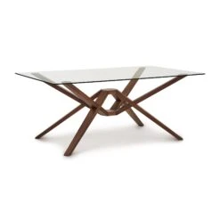Copeland Exeter Rectangular Glass Top Dining Table -VERMONT WOODS Exeter Walnut Glass Top Rectangular Table 42x72 85d2b67e 92b2 4e14 baf3 c551f86b8339