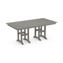 POLYWOOD Farmhouse 37" x 72" Rectangular Outdoor Dining Table 11 POLYWOOD Farmhouse 37" x 72" Rectangular Outdoor Dining Table -VERMONT WOODS FDT3772GY Slate Grey