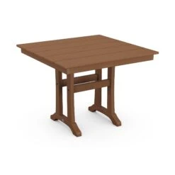 POLYWOOD Farmhouse Trestle 37" Dining Table -VERMONT WOODS Farmhouse Trestle 37 Inch Dining Table PL81 T1L1TE Teak
