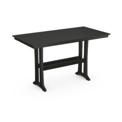 POLYWOOD Farmhouse Trestle 37" x 72" Bar Table 11 POLYWOOD Farmhouse Trestle 37" x 72" Bar Table -VERMONT WOODS Farmhouse Trestle 37x72 Bar Table PLB83 T1L1BL Black