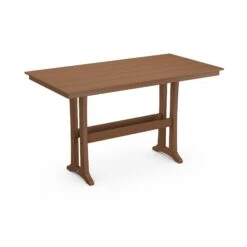 POLYWOOD Farmhouse Trestle 37" x 72" Bar Table 12 POLYWOOD Farmhouse Trestle 37" x 72" Bar Table -VERMONT WOODS Farmhouse Trestle 37x72 Bar Table PLB83 T1L1TE Teak