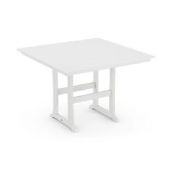POLYWOOD Farmhouse Trestle 59" Bar Table 15 POLYWOOD Farmhouse Trestle 59" Bar Table -VERMONT WOODS Farmhouse Trestle 59 Inch Bar Table PLB85 T1L1WH White