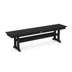 POLYWOOD Farmhouse Trestle 65" Bench 14 POLYWOOD Farmhouse Trestle 65" Bench -VERMONT WOODS Farmhouse Trestle 65 Inch Bench PL36 T1L1BL Black