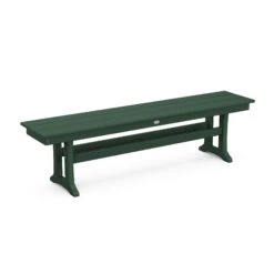 POLYWOOD Farmhouse Trestle 65" Bench 19 POLYWOOD Farmhouse Trestle 65" Bench -VERMONT WOODS Farmhouse Trestle 65 Inch Bench PL36 T1L1GR Green