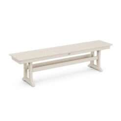 POLYWOOD Farmhouse Trestle 65" Bench 17 POLYWOOD Farmhouse Trestle 65" Bench -VERMONT WOODS Farmhouse Trestle 65 Inch Bench PL36 T1L1SA Sand