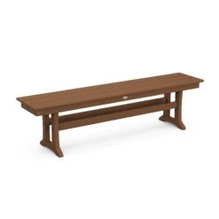 POLYWOOD Farmhouse Trestle 65" Bench 15 POLYWOOD Farmhouse Trestle 65" Bench -VERMONT WOODS Farmhouse Trestle 65 Inch Bench PL36 T1L1TE Teak
