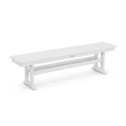POLYWOOD Farmhouse Trestle 65" Bench 18 POLYWOOD Farmhouse Trestle 65" Bench -VERMONT WOODS Farmhouse Trestle 65 Inch Bench PL36 T1L1WH White