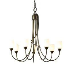 Flora 7-Arm Handcrafted Chandelier with Pearl Glass Shades