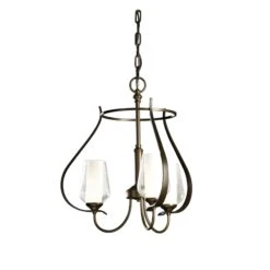 Hubbardton Forge Flora Chandelier - Hand-Crafted 3-Arm Lighting