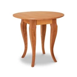 Solid Wood French Country Round End Table - Handcrafted in Vermont