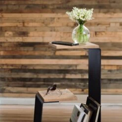 Modern Geometric Side Table with Solid Hardwood and Steel Frame 30 Modern Geometric Side Table with Solid Hardwood and Steel Frame -VERMONT WOODS G Table Life 1