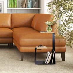 Modern Geometric Side Table with Solid Hardwood and Steel Frame 29 Modern Geometric Side Table with Solid Hardwood and Steel Frame -VERMONT WOODS G Table Life 2 6627am