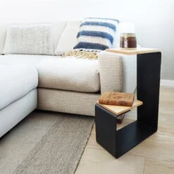 Modern Geometric Side Table with Solid Hardwood and Steel Frame 28 Modern Geometric Side Table with Solid Hardwood and Steel Frame -VERMONT WOODS G Table Life 3