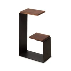 Modern Geometric Side Table with Solid Hardwood and Steel Frame 33 Modern Geometric Side Table with Solid Hardwood and Steel Frame -VERMONT WOODS G Table Natural Walnut