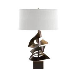 Hubbardton Forge Gallery Two Fold Table Lamp 27 Hubbardton Forge Gallery Two Fold Table Lamp -VERMONT WOODS Gallery Two Fold Table Lamp Bronze Natural Anna