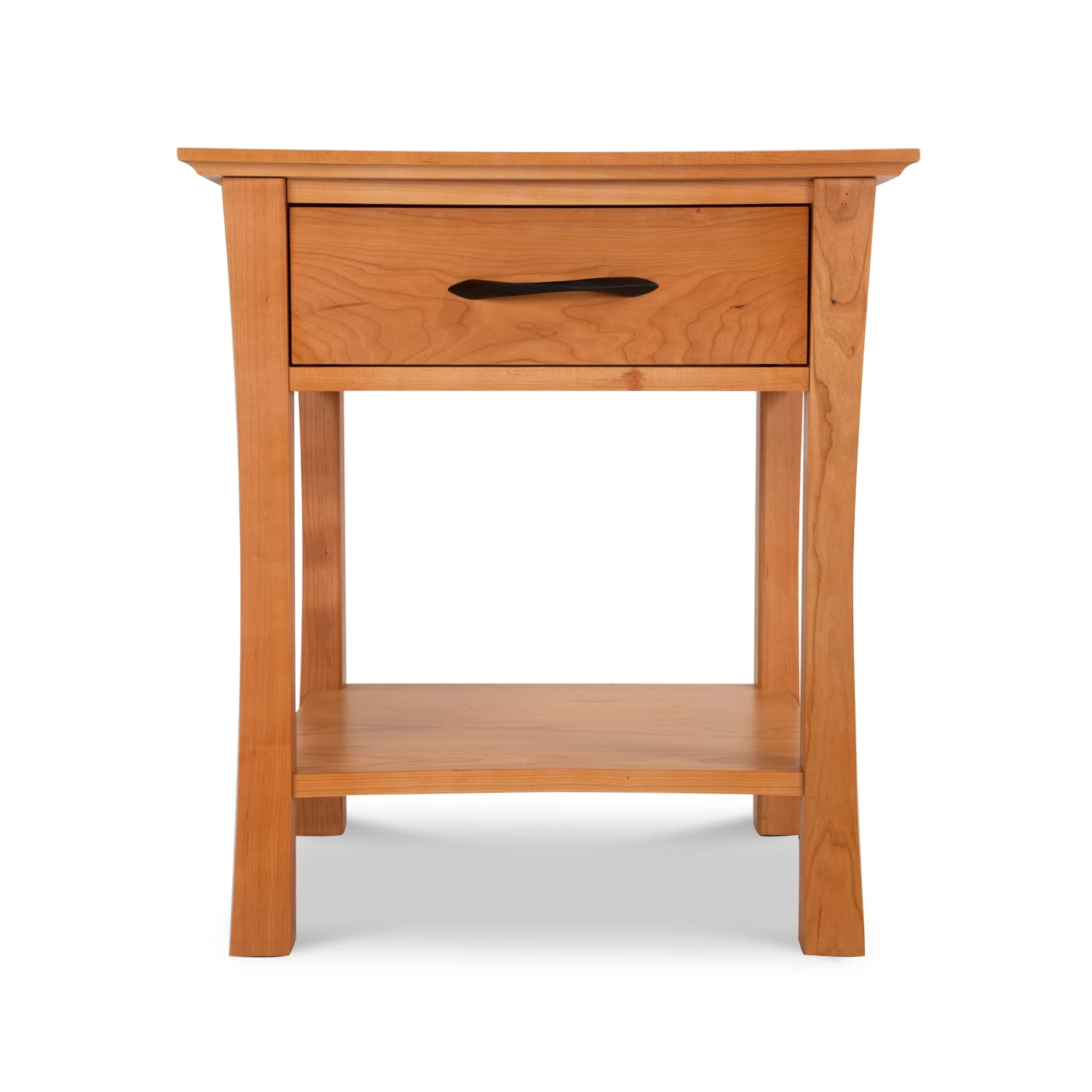 Green Mountain 1-Drawer Open Shelf Nightstand - Handcrafted Wood Bedside Table 4 Green Mountain 1-Drawer Open Shelf Nightstand - Handcrafted Wood Bedside Table - Image 2