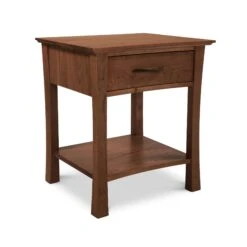 Green Mountain 1-Drawer Open Shelf Nightstand - Handcrafted Wood Bedside Table 17 Green Mountain 1-Drawer Open Shelf Nightstand - Handcrafted Wood Bedside Table -VERMONT WOODS Green Mountain 1 Drawer Open Shelf Nightstand Natural Walnut