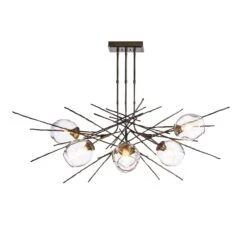 Hubbardton Forge Griffin Pendant with Simon Pearce Glass