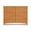 Heartwood Shaker 10-Drawer Modern Solid Wood Dresser -VERMONT WOODS Heartwood Shaker 10 Drawer Dresser