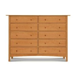 Heartwood Shaker 10-Drawer Modern Solid Wood Dresser