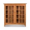 Heartwood Shaker Solid Wood 2-Glass Door Bookcase 1 Heartwood Shaker Solid Wood 2-Glass Door Bookcase -VERMONT WOODS Heartwood Shaker 2 Glass Door Bookcase 1