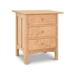 Heartwood Shaker 3-Drawer Nightstand - Handcrafted Solid Wood 12 Heartwood Shaker 3-Drawer Nightstand - Handcrafted Solid Wood -VERMONT WOODS Heartwood Shaker 3 Drawer Nightstand Natural Maple