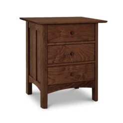 Heartwood Shaker 3-Drawer Nightstand - Handcrafted Solid Wood 13 Heartwood Shaker 3-Drawer Nightstand - Handcrafted Solid Wood -VERMONT WOODS Heartwood Shaker 3 Drawer Nightstand Natural Walnut