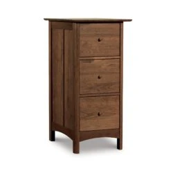 Heartwood Shaker 3-Drawer Vertical Wood File Cabinet -VERMONT WOODS Heartwood Shaker 3 Drawer Vertical File Cabinet Natural Walnut