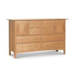 Heartwood Shaker 8-Drawer 2-Door Dresser - Handcrafted Solid Wood -VERMONT WOODS Heartwood Shaker 8 Drawer 2 Door Dresser Natural Maple