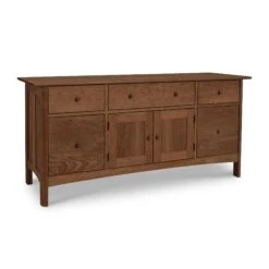 Heartwood Shaker Solid Hardwood File Credenza -VERMONT WOODS Heartwood Shaker File Credenza Natural Walnut