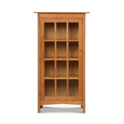 Heartwood Shaker Glass Door Bookcase - Handcrafted in Vermont -VERMONT WOODS Heartwood Shaker Glass Door Bookcase Hinge Left Natural Cherry
