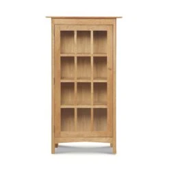 Heartwood Shaker Glass Door Bookcase - Handcrafted in Vermont -VERMONT WOODS Heartwood Shaker Glass Door Bookcase Hinge Left Natural Maple