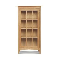 Heartwood Shaker Glass Door Bookcase - Handcrafted in Vermont -VERMONT WOODS Heartwood Shaker Glass Door Bookcase Hinge Right Natural Maple