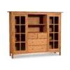 Heartwood Shaker Home Office Center Cabinet with Glass Doors