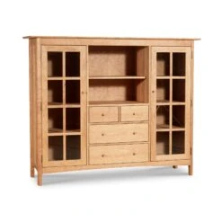 Heartwood Shaker Home Office Center Cabinet with Glass Doors -VERMONT WOODS Heartwood Shaker Home Office Center Cabinet Natural Maple