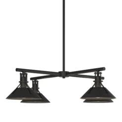 Hubbardton Forge Henry Outdoor 4-Light Industrial Pendant 23 Hubbardton Forge Henry Outdoor 4-Light Industrial Pendant -VERMONT WOODS Henry Outdoor 4 Light Pendant Coastal Black