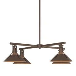Hubbardton Forge Henry Outdoor 4-Light Industrial Pendant 20 Hubbardton Forge Henry Outdoor 4-Light Industrial Pendant -VERMONT WOODS Henry Outdoor 4 Light Pendant Coastal Bronze