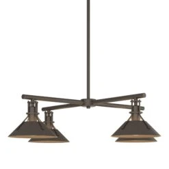 Hubbardton Forge Henry Outdoor 4-Light Industrial Pendant 21 Hubbardton Forge Henry Outdoor 4-Light Industrial Pendant -VERMONT WOODS Henry Outdoor 4 Light Pendant Coastal Dark Smoke
