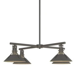 Hubbardton Forge Henry Outdoor 4-Light Industrial Pendant 19 Hubbardton Forge Henry Outdoor 4-Light Industrial Pendant -VERMONT WOODS Henry Outdoor 4 Light Pendant Natural Iron